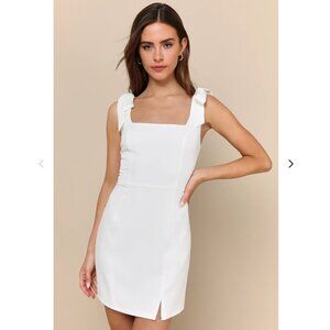 White Tie-Strap Mini Dress
